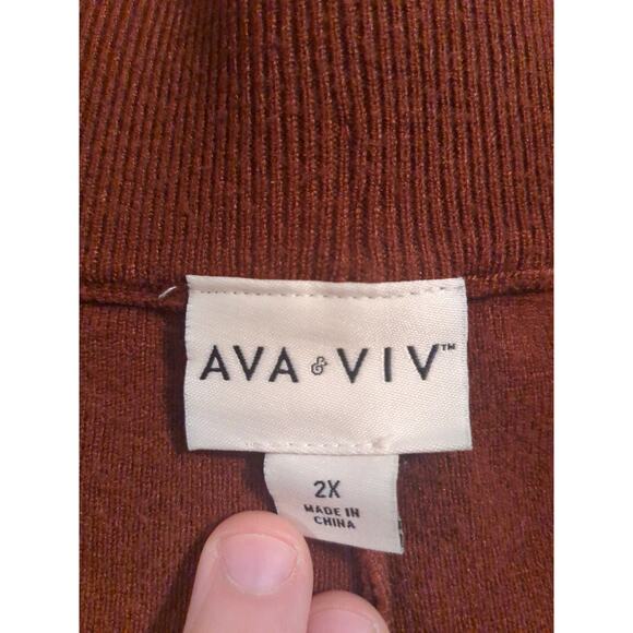 Ava and Viv brown stretchy knit pants size 2X - Picture 2 of 4